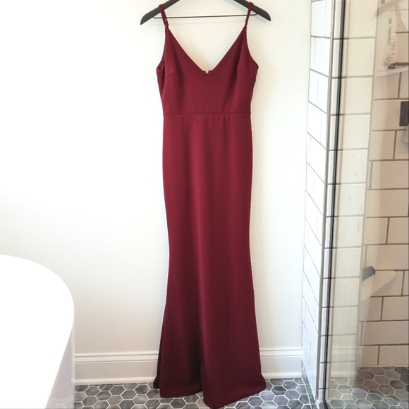 Lulu's Wine Red Infinite Glory Maxi Length Formal Bridesmaid Gown Dress - Picture 1 of 7